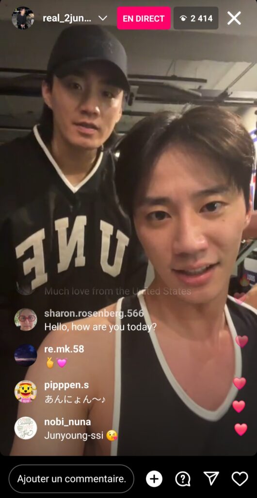 Lee Jun-young instalive du 20/12/2023