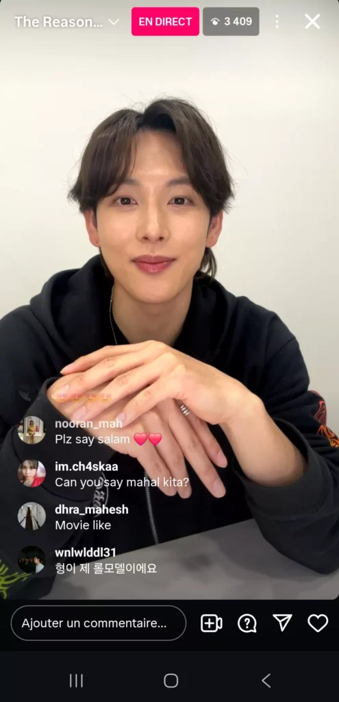 |instalive du 05/12/2025 pour la sortie de The Reason