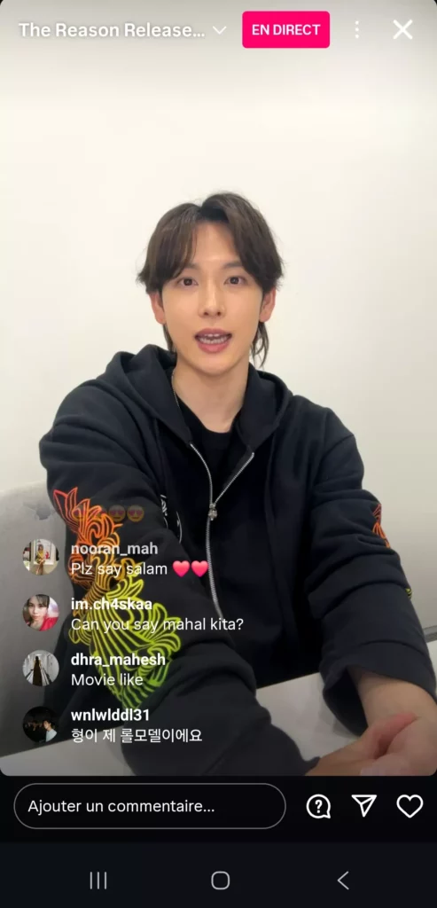|instalive du 05/12/2025 pour la sortie de The Reason