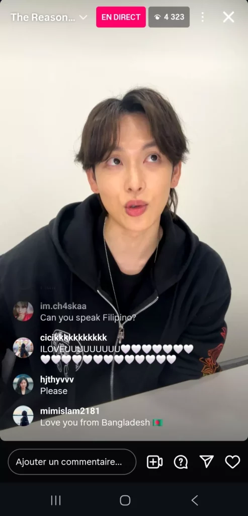 |instalive du 05/12/2025 pour la sortie de The Reason