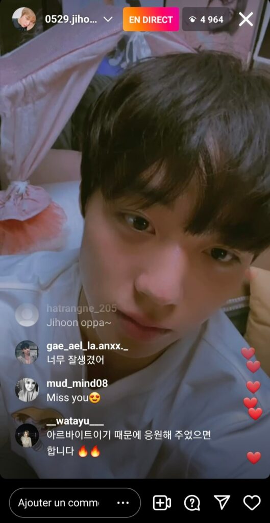 Park Ji-hoon Instalive 01/08/2022
