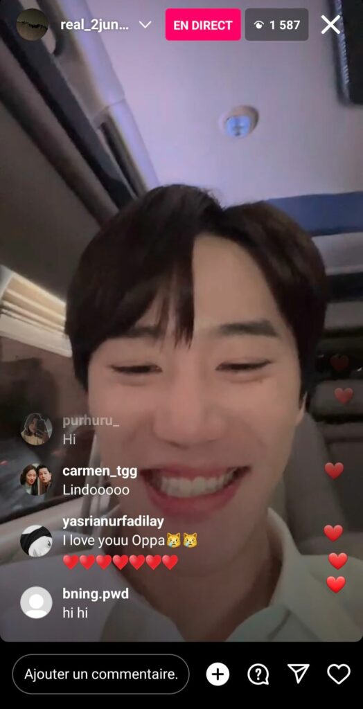 real_2junyoung - instalive du 13 juilllet 2023
