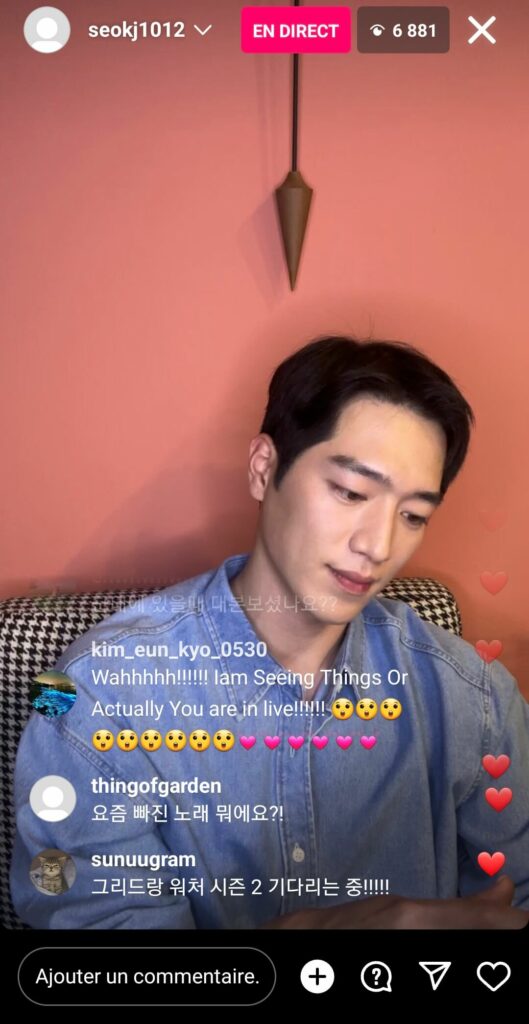 Seo Kang-joon instalive du 08 juillet 2023