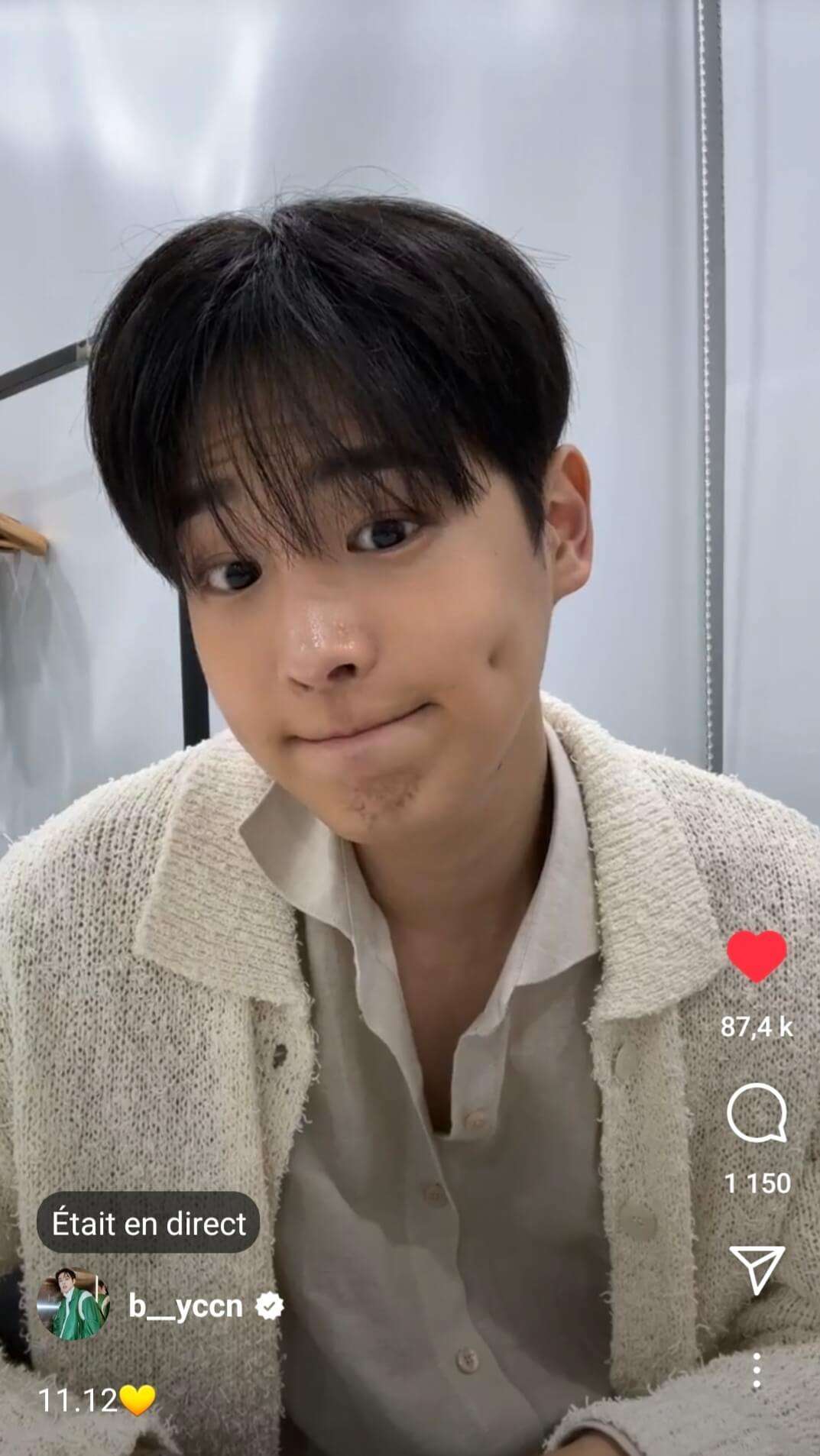 Pour son anniversaire, Choi Byung-chan en Instalive le 12/11/2022