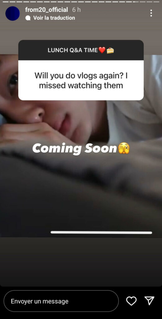 Instagram - Q&A du 28 mars 2023 - from20_official