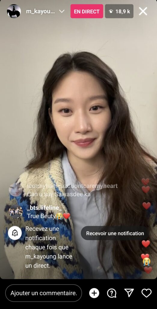 Moon Ga-young instalive du 23/12/2022