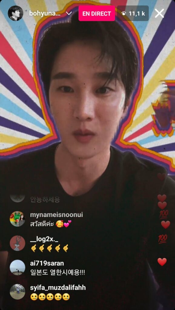 Ahn Bo-hyun Instalive du 19/01/2023