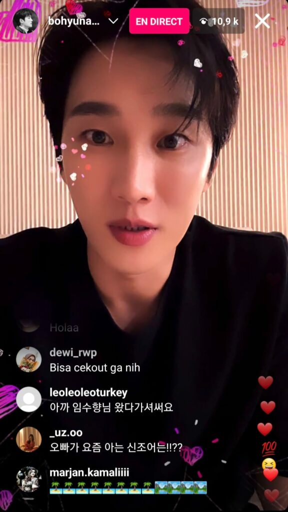 Ahn Bo-hyun Instalive du 19/01/2023