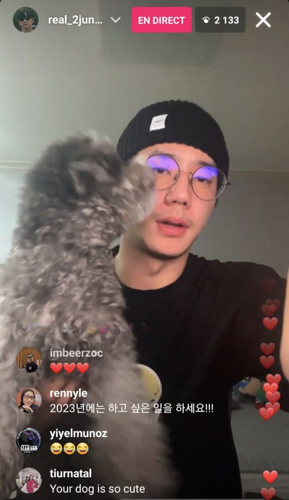 real_2junyoung - Instalive du 01/01/2023