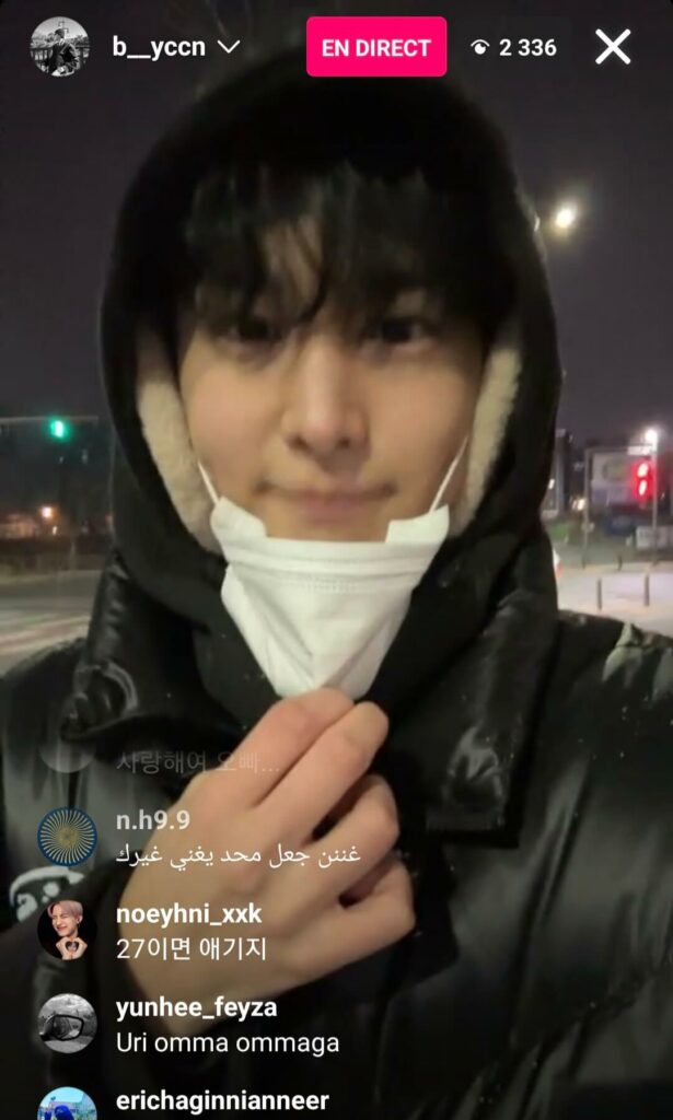 |b_yccn Instagram - instalive du 26 janvier 2023