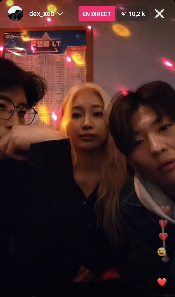 dex_xeb Instalive du 21/02/2023 - Kim Jin-young (Dex), Park Se-jeong, Jo Yoong-jae