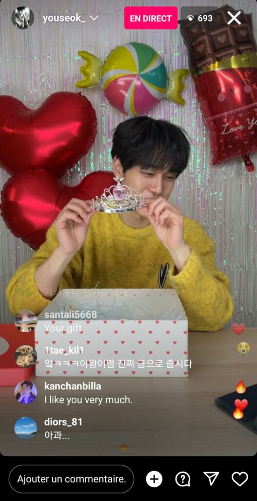 Kang You-seok 강유석 instalive de la saint-valentin 2023