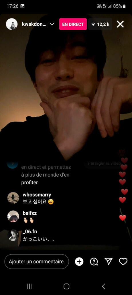 Kwak Dong-yeon instalive du 04/02/2021 à 1h du matin 