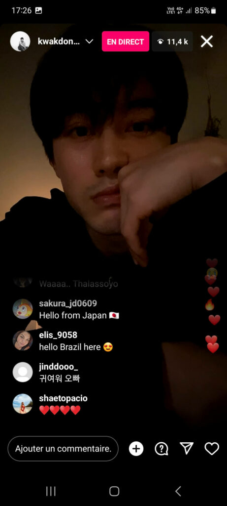 Kwak Dong-yeon instalive du 04/02/2021 à 1h du matin 