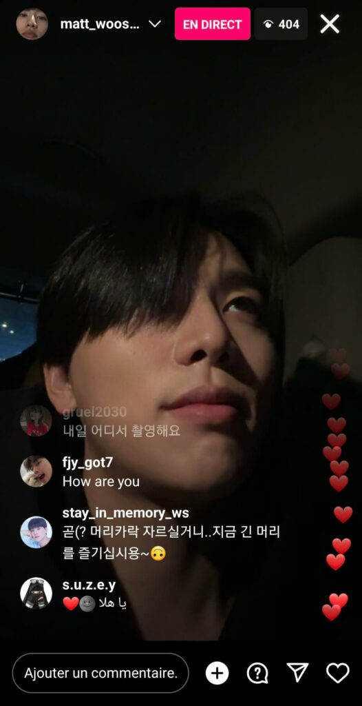 matt_wooseok Instalive du 29/11/2022