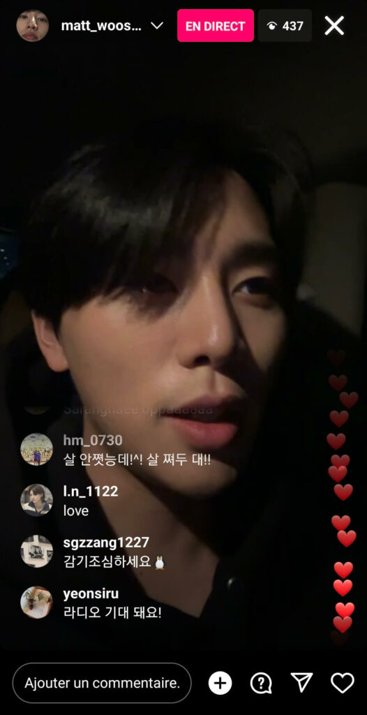 matt_wooseok Instalive du 29/11/2022