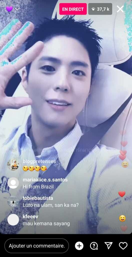 Park Bo-gum instalive du 28/04/2023