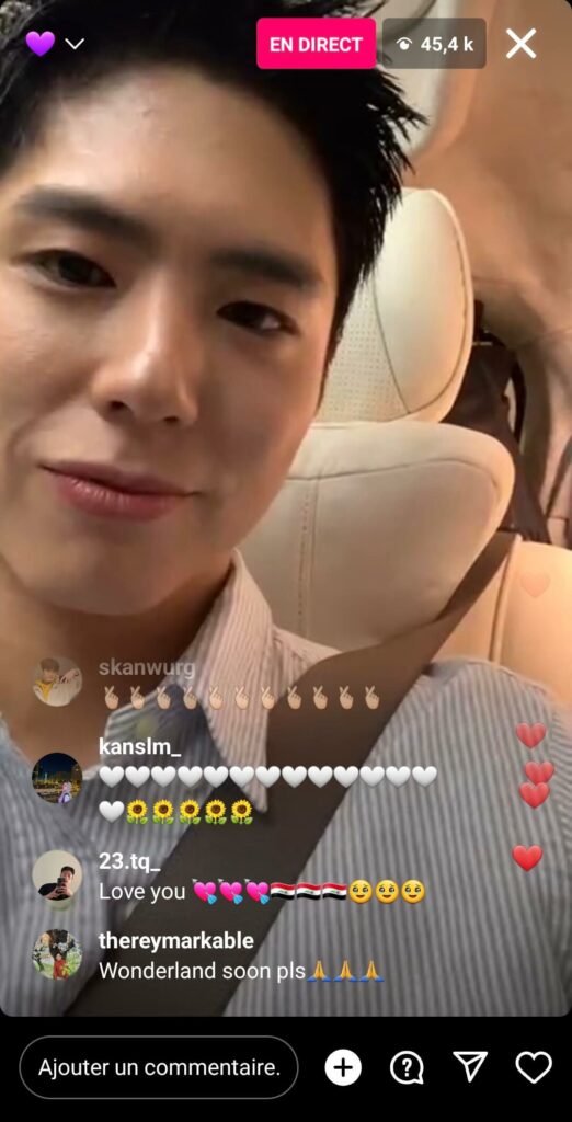 Park Bo-gum instalive du 28/04/2023