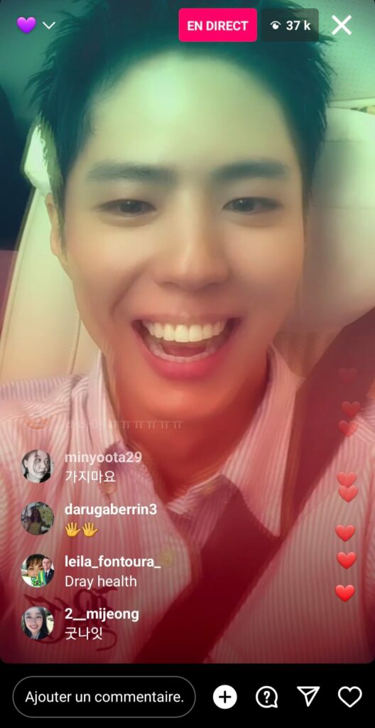 Park Bo-gum instalive du 28/04/2023