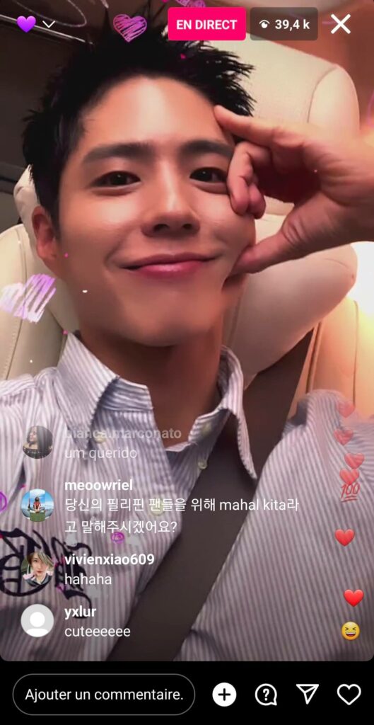 Park Bo-gum instalive du 28/04/2023