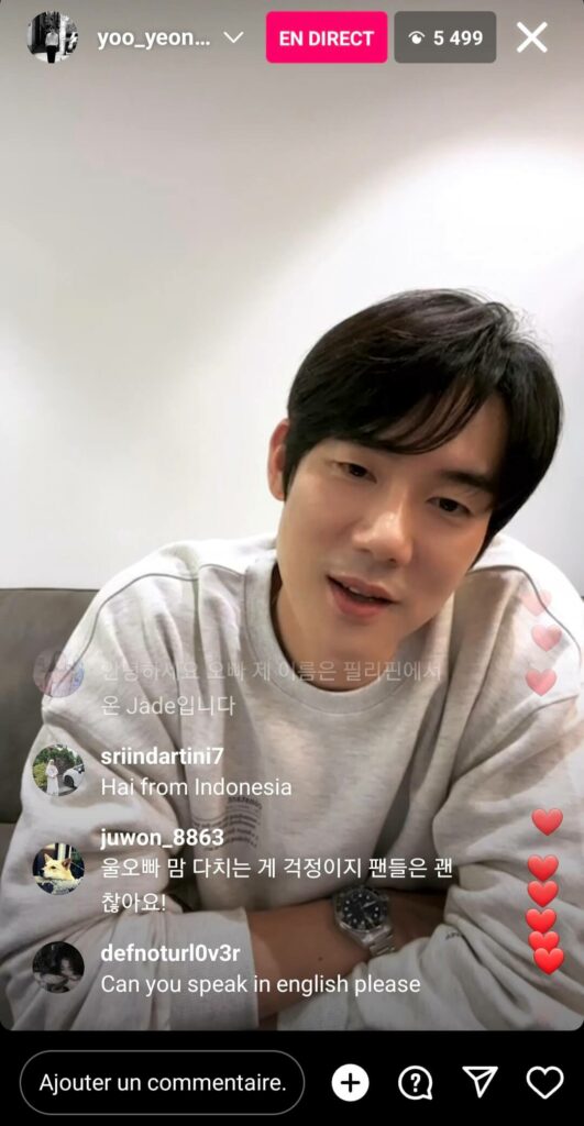 Yoo Yeon-seok instalive 05/04/2023