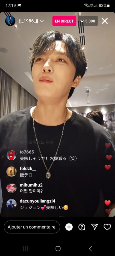 Kim Jae-joong instalive du 27/07/2023