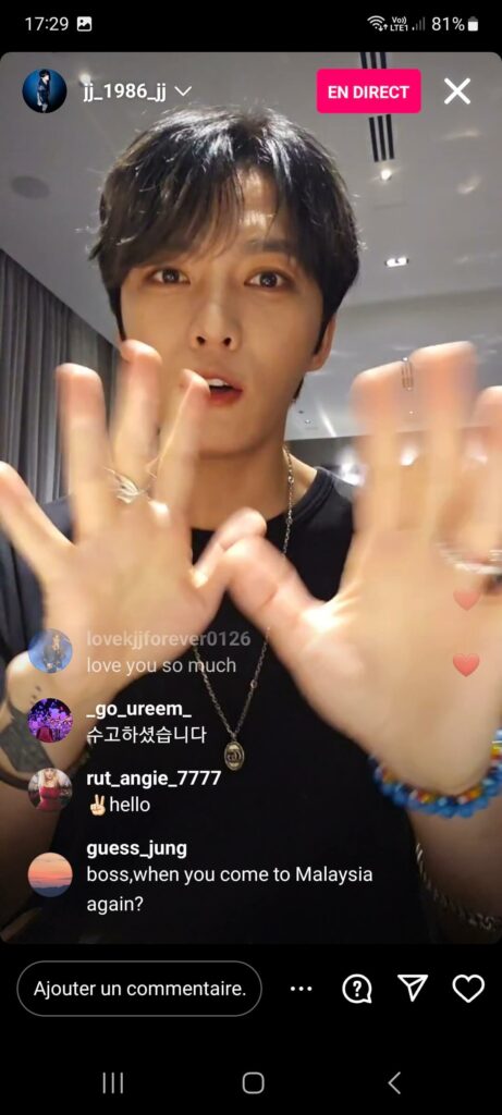 Kim Jae-joong instalive du 27/07/2023