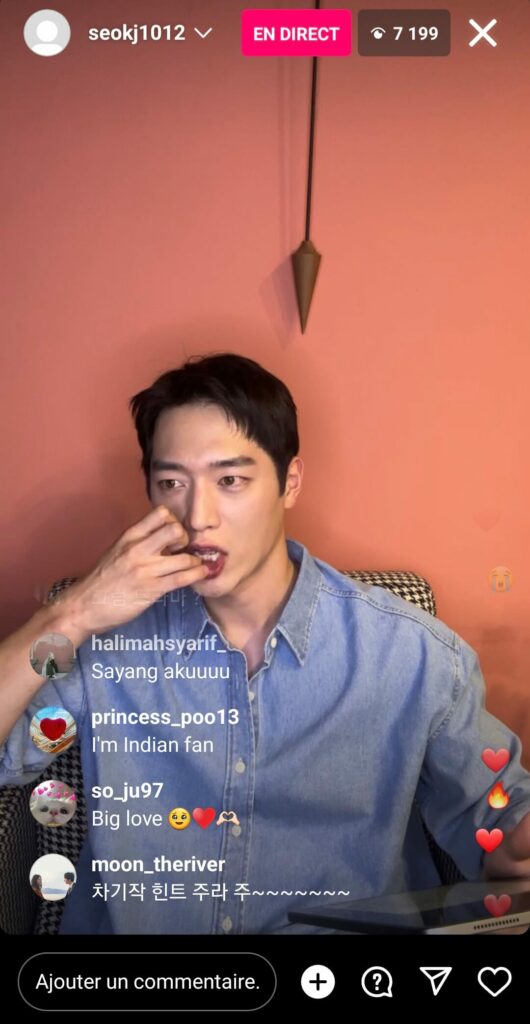 Seo Kang-joon instalive du 08 juillet 2023