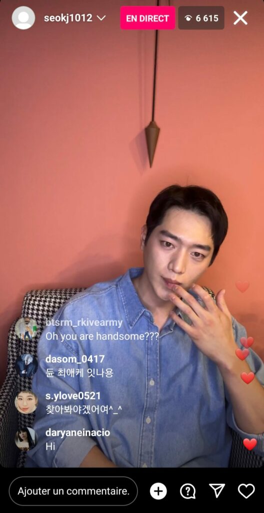 Seo Kang-joon instalive du 08 juillet 2023