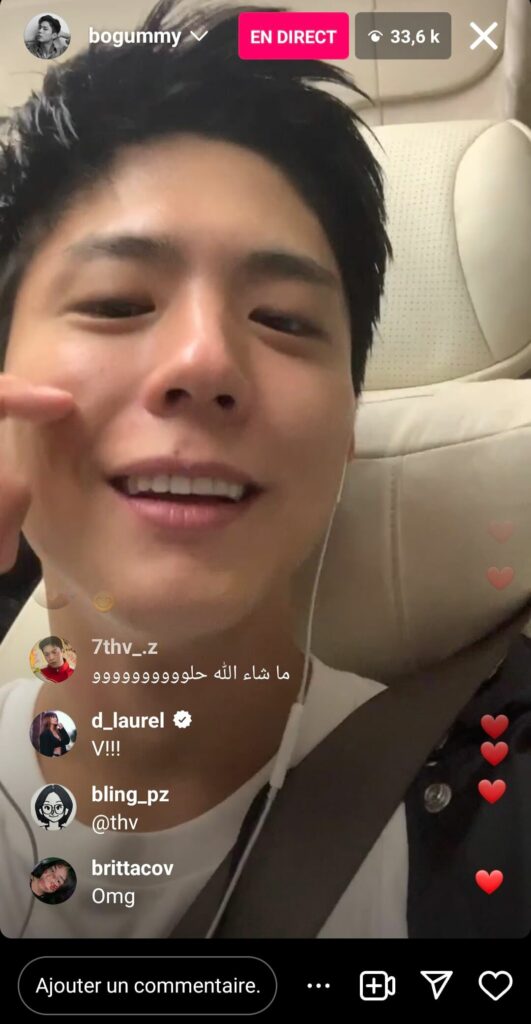 Park Bo-gum instalive le 11/08/2023