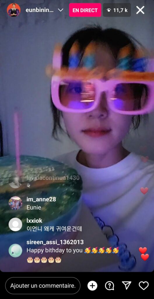 |Instalive du 04/09/2023 KST pour son anniversaire - Park Eun-bin