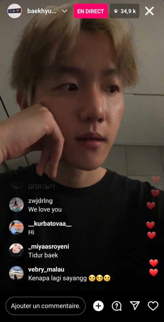 Baekhyun |instalive du 07 août 2023