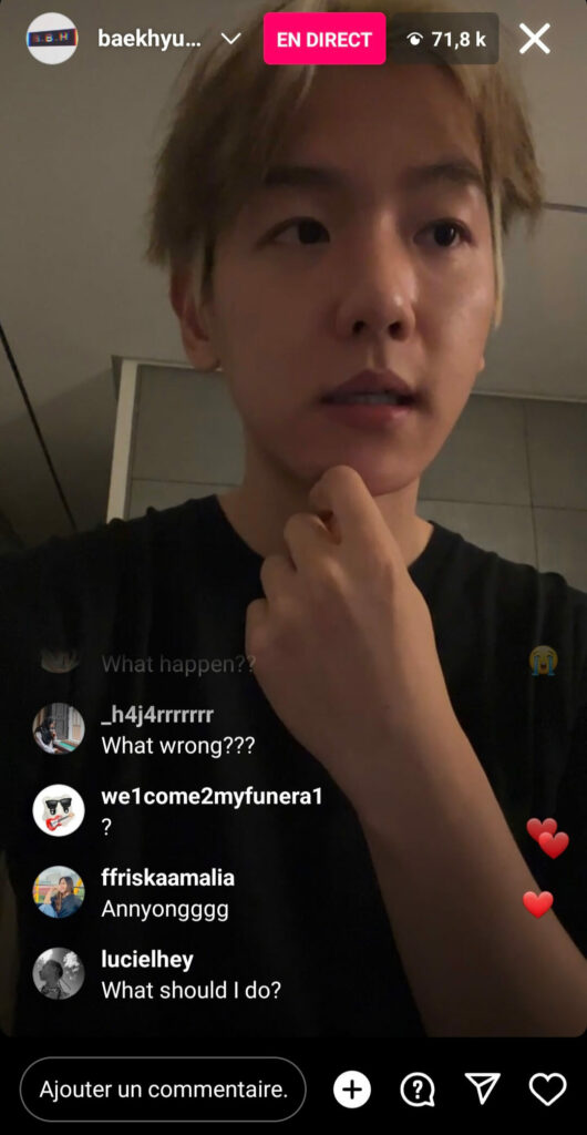 Baekhyun |instalive du 07 août 2023