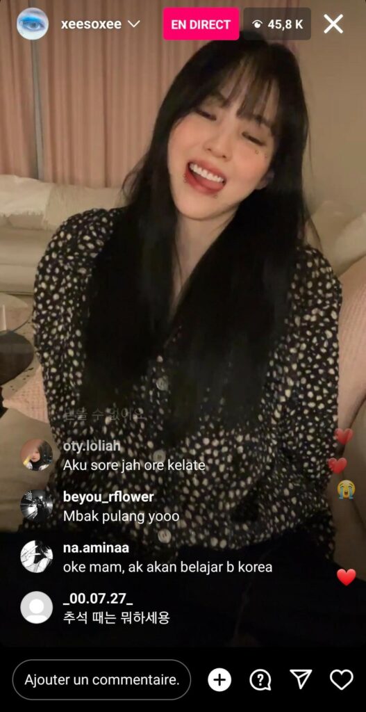 instalive du 25 09 2023 - Han So-hee