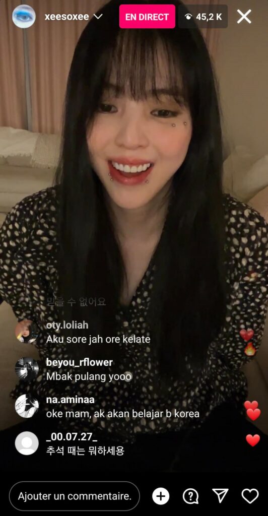 instalive du 25 09 2023 - Han So-hee