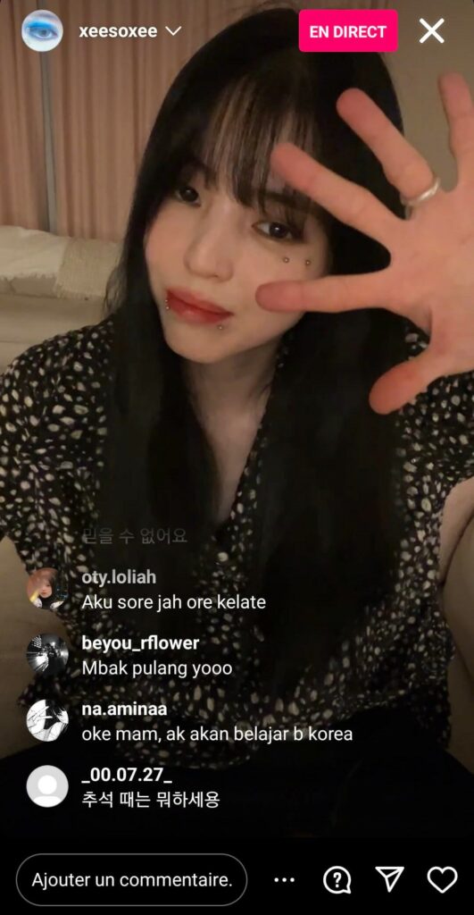 instalive du 25 09 2023 - Han So-hee