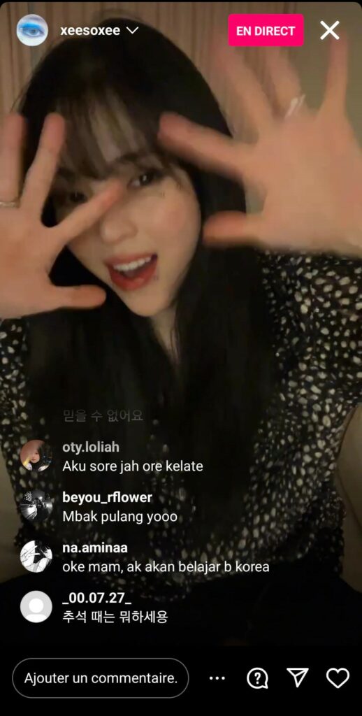 instalive du 25 09 2023 - Han So-hee