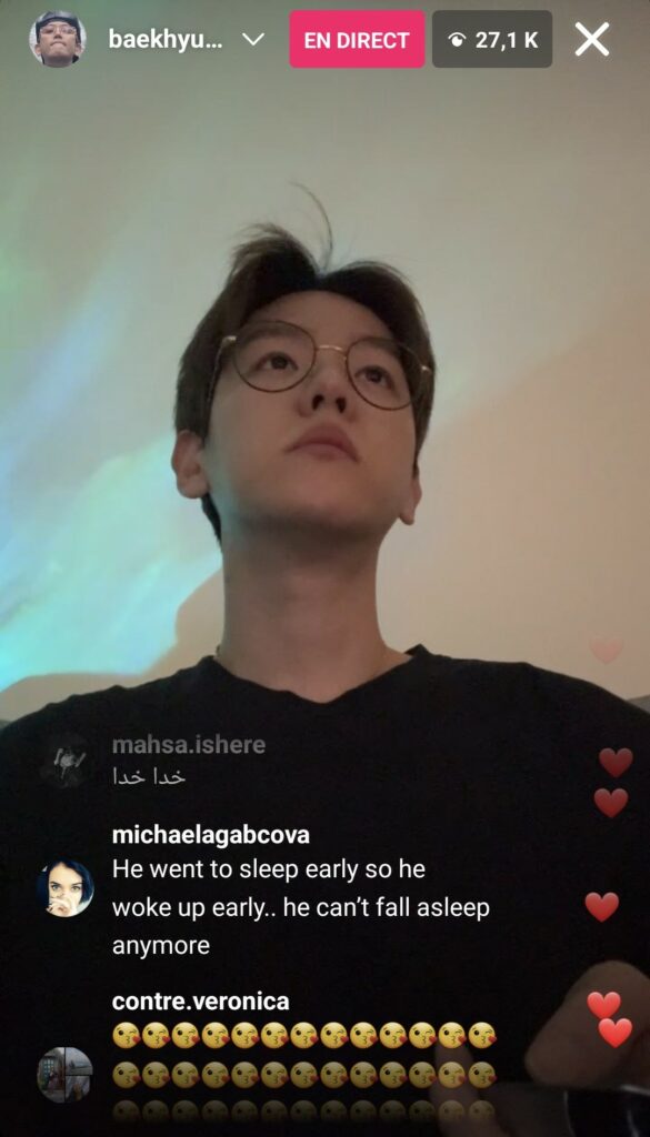 Instalive du 01/12/2023 Baekhyun