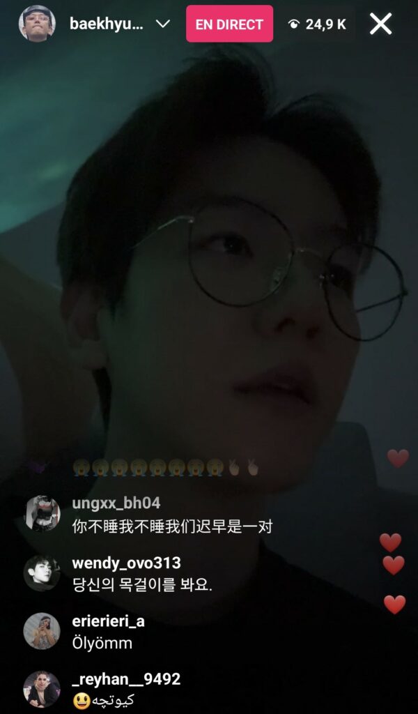 Instalive du 01/12/2023 Baekhyun