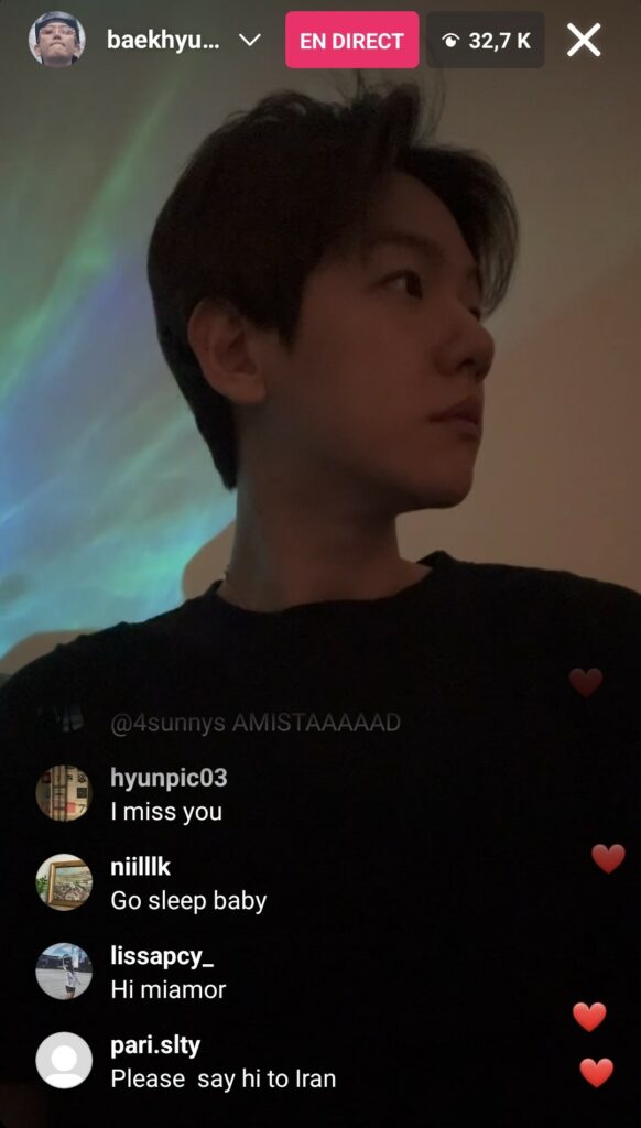 Instalive du 01/12/2023 Baekhyun