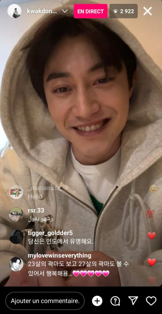 |Instalive du 02 décembre 2023 Kwak Dong-yeon