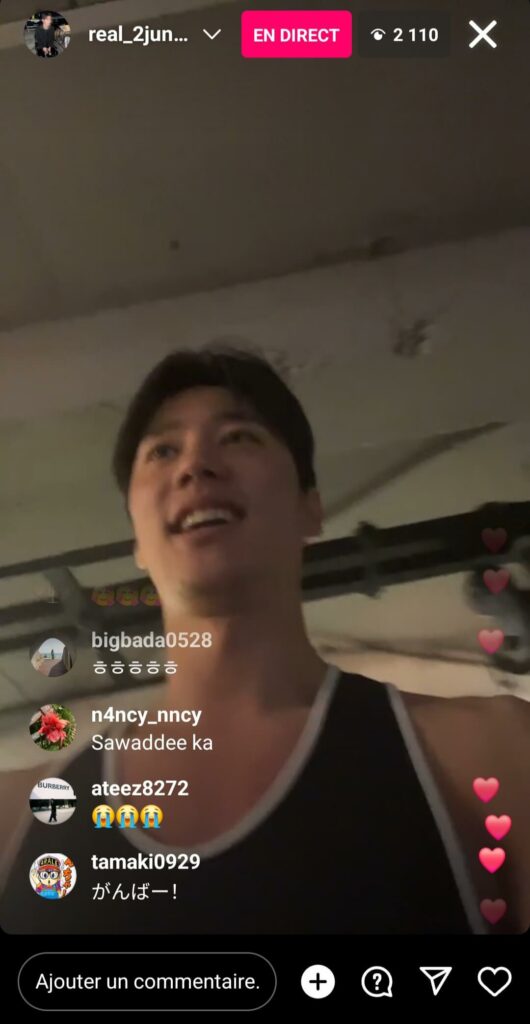 Lee Jun-young instalive du 20/12/2023 