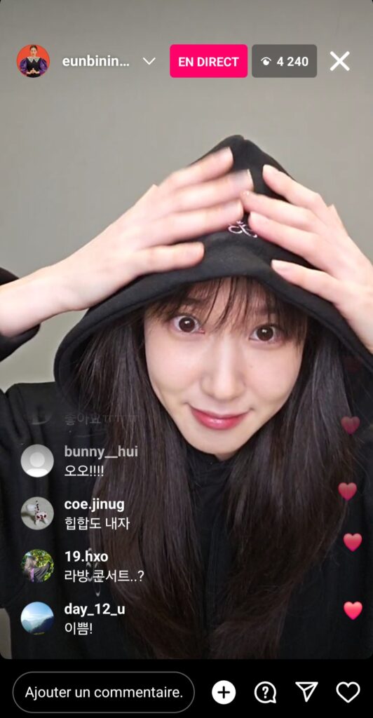 Park eun bin instalive du 03 février 2024