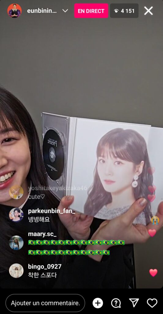 Park eun bin instalive du 03 février 2024