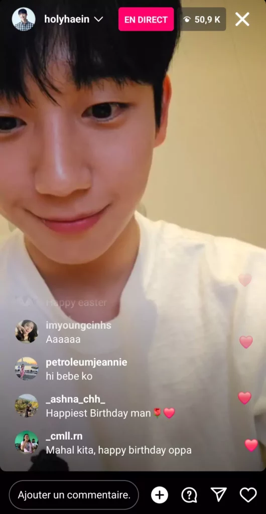 Jung Hae-in instalive 1er avril 2024