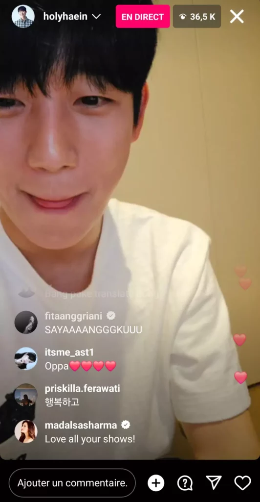 Jung Hae-in instalive 1er avril 2024