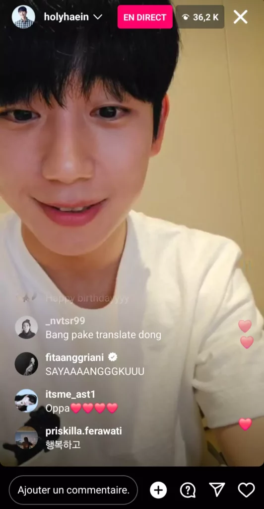 Jung Hae-in instalive 1er avril 2024