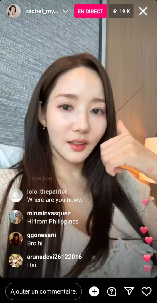 Instalive du 19/04/2024. Park Min-young