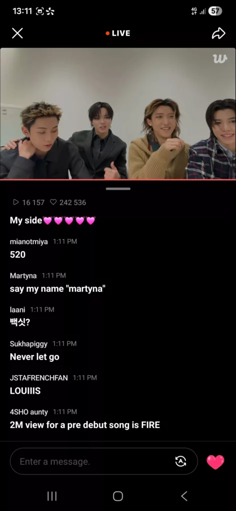 LNGshot Live Weverse 26 décembre 2025