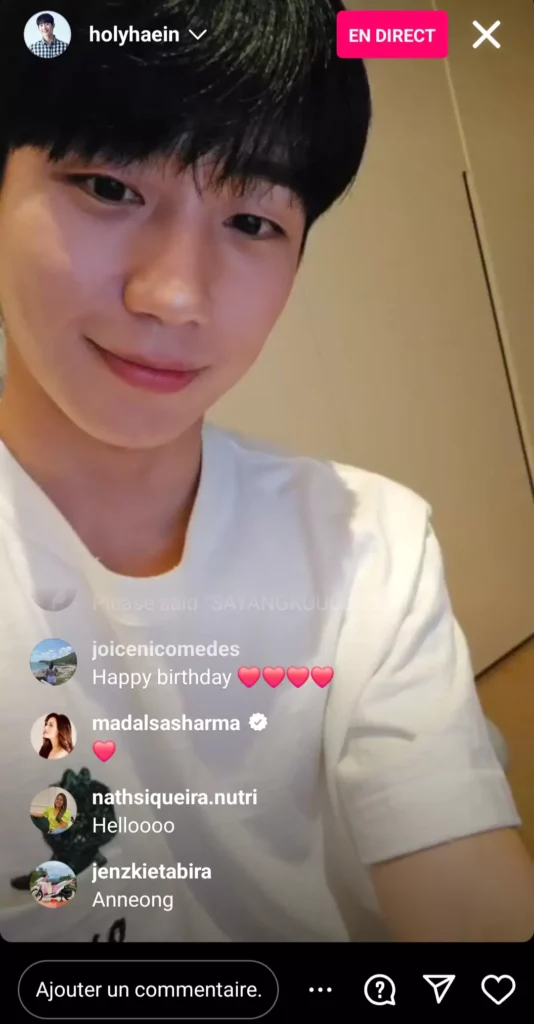 Jung Hae-in instalive 1er avril 2024